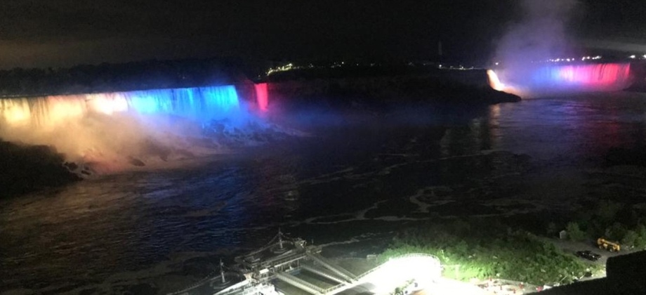 Las Cataratas del Niágara se iluminarán con los colores de la bandera de Colombia a las 10:00 p.m. el 20 de julio de 2023